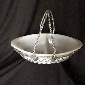 Vintage Glasbake Milkglass Casserole with Basket